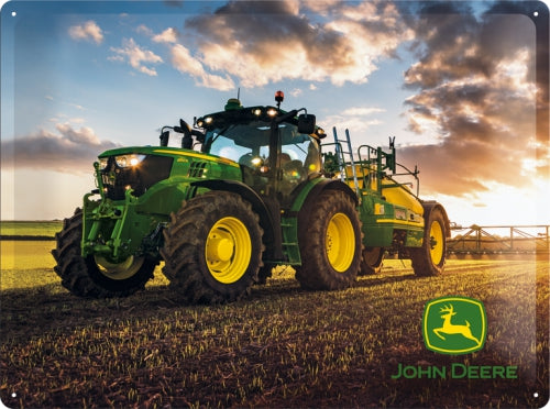 John Deere Traktor Modell 6150 R – Metallschild – 30 x 40 cm