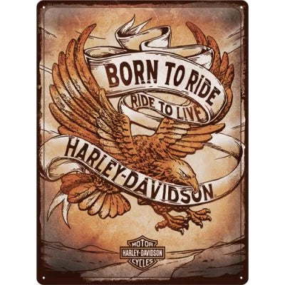 Harley Davidson – Born to Ride – Metallschild - 30×40 cm
