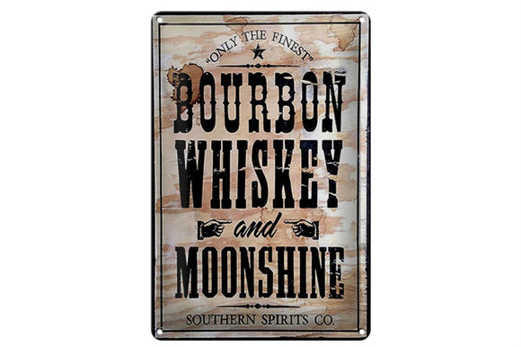 Bourbon Whiskey and Moonshine – Metallschild - 20×30 cm