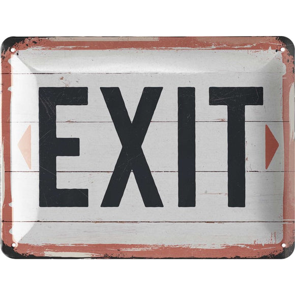 Exit - Ausgang Schild Sign Rot Weiß – Metallschild – 15x20cm