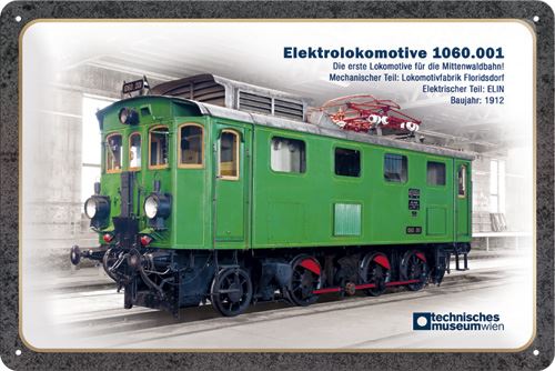 Elektrolokomotive 1060.001 – Metallschild – 20x30cm