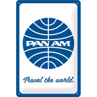 Pan Am – Travel the World – Logo – Metallschild – 20x30cm