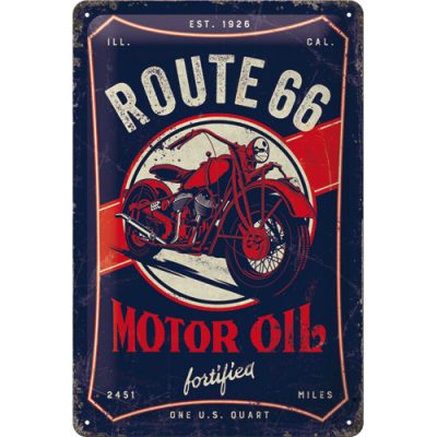 Route 66 – Motor Oil – Metallschild – 20x30 cm