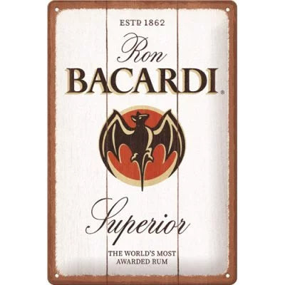 Bacardi – Superior White Wood – Metallschild – 20x30cm