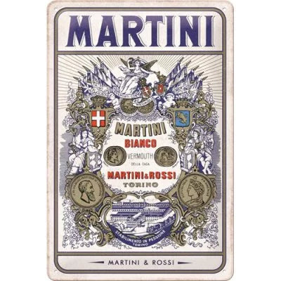 Martini – Bianco Vermouth Label – Metallschild – 20x30cm