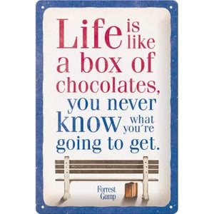 Forrest Gump - Chocolate – Metallschild – 20x30cm