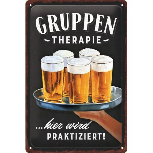 Gruppen Therapie – Bier – Metallschild – 20x30cm