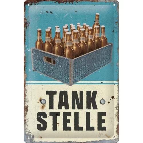Tankstelle Bier – Metallschild – 20x30 cm