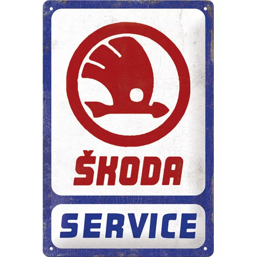 Skoda Service Metallschild 20x30cm