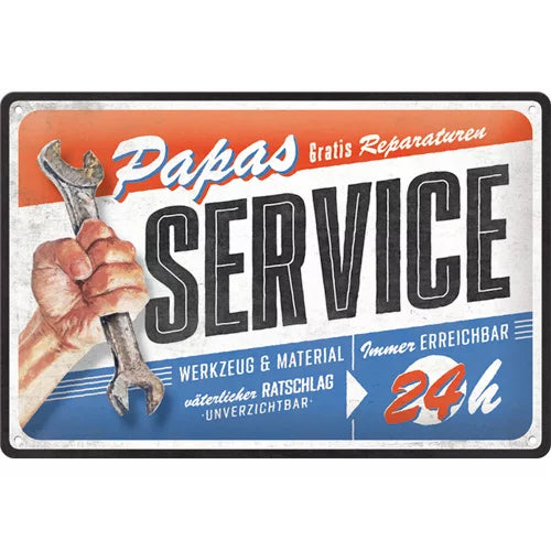 Papas Service – Metallschild – 20x30 cm