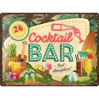 Cocktail Bar – Metallschild - 30x40 cm