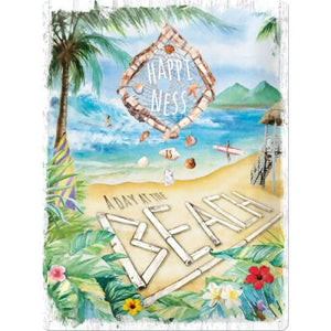 Happiness is a Day at the Beach – Metallschild – 30×40 cm