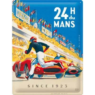 24 h Le Mans – Racing Poster blue – Metallschild 30×40 cm