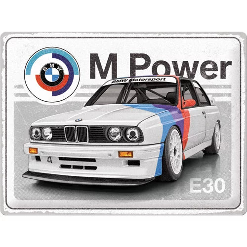BMW Motorsport – M Power – E30 – Metallschild – 30x40cm
