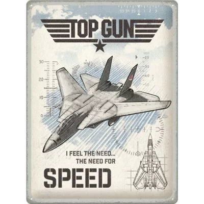 TOP GUN – Speed – Metallschild – 30x40cm