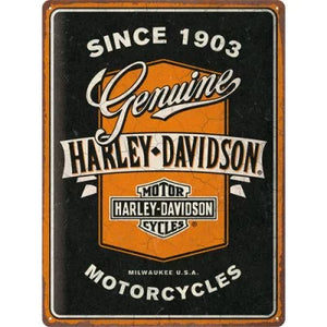 Harley Davidson – Genuine Motorcycles Ribbon – Metallschild – 30×40 cm