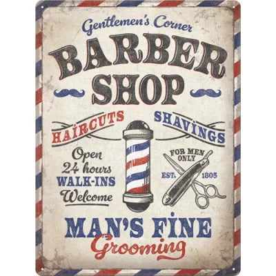 Barber Shop – Metallschild – 30×40 cm