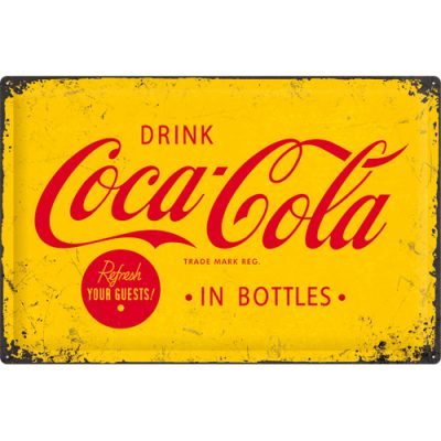 Coca Cola – in Bottles gelb – XL Metallschild – 40x60 cm