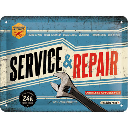 Service and Repair – Metallschild – 15x20 cm