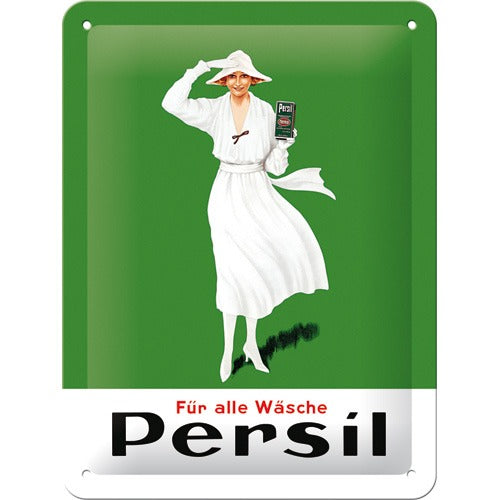 Persil – Für Alle Wäsche – Weisses Kleid – Metallschild – 15x20cm