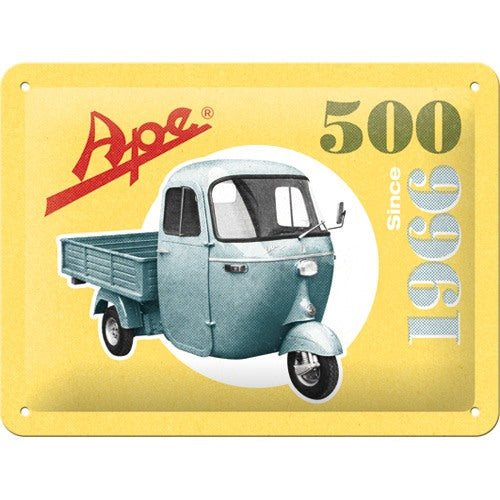 Ape 500 – Since 1966 – Metallschild – 15x20cm