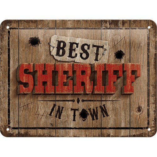 Best Sheriff in Town – Metallschild – 15x20cm