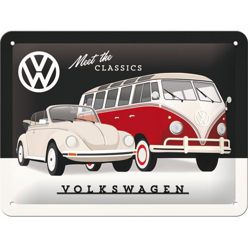 Volkswagen – VW – Käfer & Bulli – Meet the Classics – Metallschild – 15x20cm