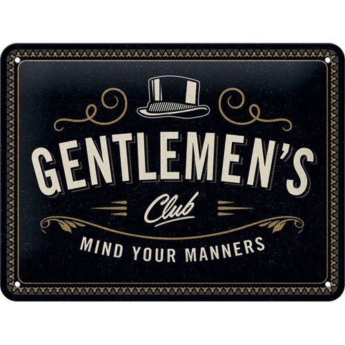 Gentlemen's Club – Metallschild – 15x20 cm
