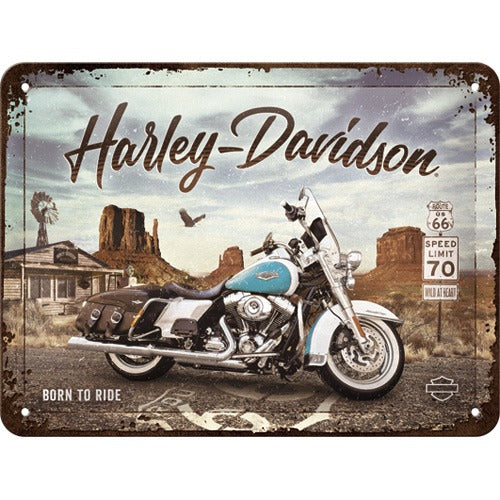 Harley Davidson – Born to ride – Metallschild – 15x20cm