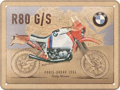 BMW R80 GS Paris Dakar – Metallschild – 15×20 cm