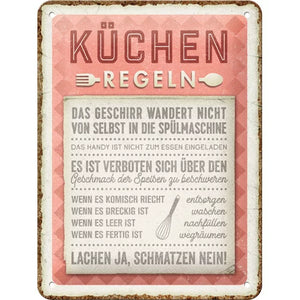 Küchen Regeln kitchen – Metallschild – 15x20 cm