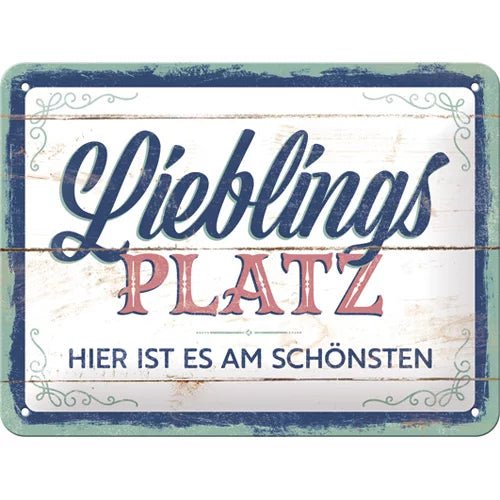 Lieblingsplatz – Metallschild – 15x20 cm