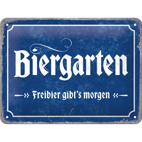 Biergarten – Metallschild – 15x20 cm