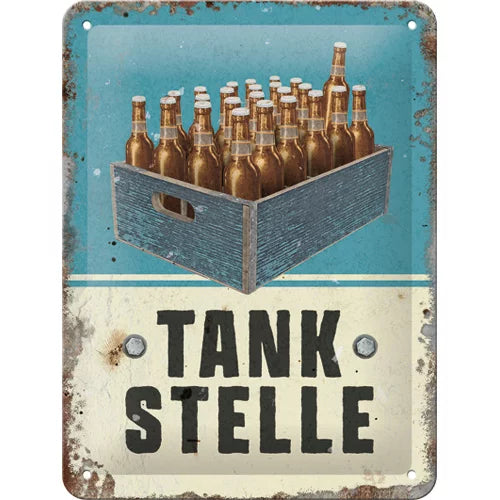 Tankstelle Bier – Metallschild 15 x 20 cm