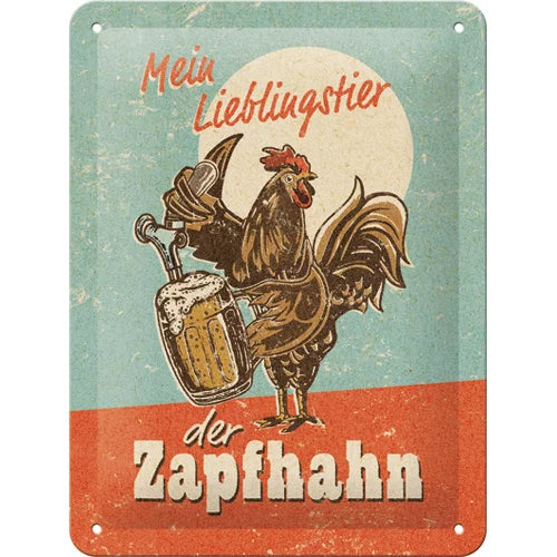 Lieblingstier Zapfhahn – Metallschild – 15x20 cm