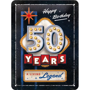 50 Years – 50 Jahre – Happy Birthday – Metallschild 15 x 20 cm