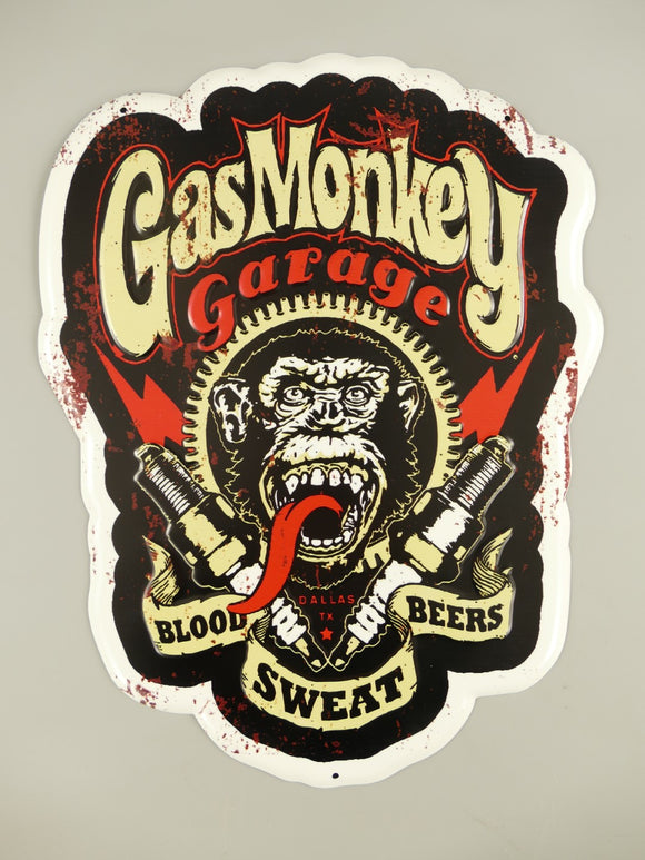 Gas Monkey Metallschild Silhouette ca. 45x30cm