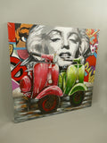 Vespa Scooter Marilyn – Metallschild – ca.100x100x3cm