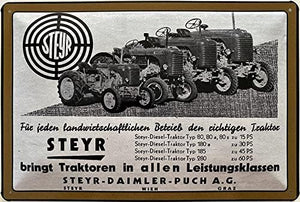Steyr Daimler Puch AG - Traktor Metallschild 20x30cm