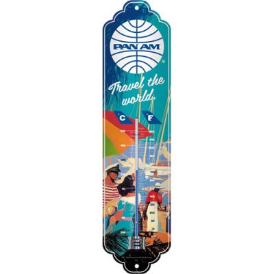 Pan Am Airline - Bereise die Welt Retro – Thermometer – 28×6,5cm