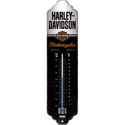 Harley Davidson Motorräder Motorcycles blau - schwarz  – Thermometer – 28×6,5cm