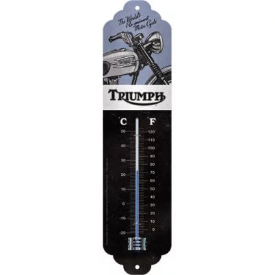 Triumph Motorcycles Motorräder blau– Thermometer – 28×6,5cm