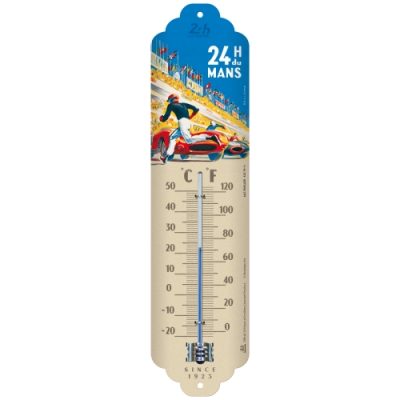 24 h Le Mans – Race Start Autorennen Frankreich Retro – Thermometer – 28×6,5cm