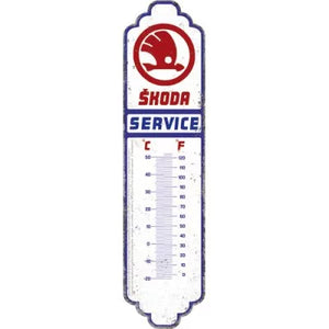 Skoda Service Autowerkstatt weiß – Thermometer – 28×6,5cm