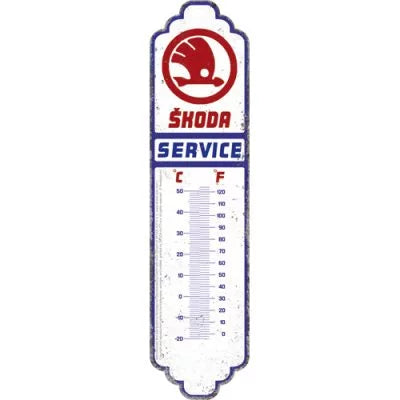Skoda Service Autowerkstatt weiß – Thermometer – 28×6,5cm