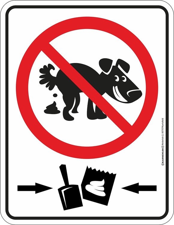 Kein Hundeklo - Hundehaufen Verbot – Metallschild – 17x22cm