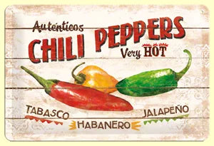 Chili Peppers Very Hot – Metallschild – 20x30cm