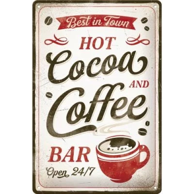 Hot Cocoa And Coffee - Metallschild – 20x30 cm