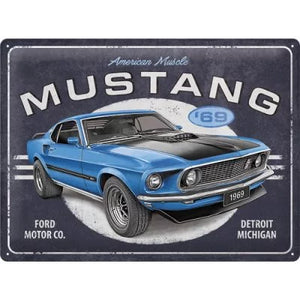 Ford Mustang 1969 – Metallschild 30×40 cm