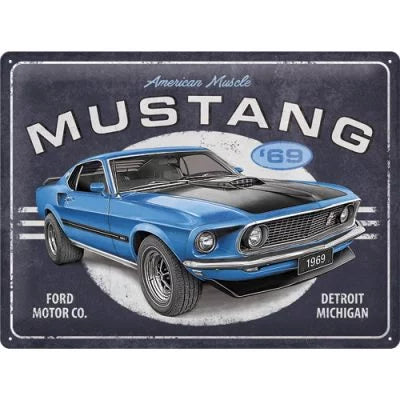 Ford Mustang 1969 – Metallschild 30×40 cm
